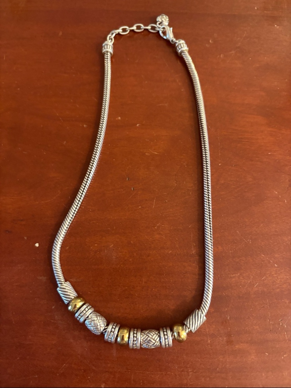 Brighton Two-Tone Silver and Gold Bead Necklace